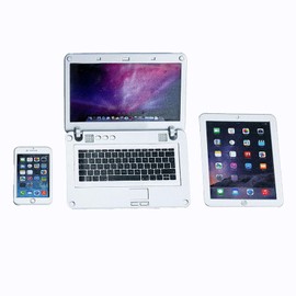 Dollhouse Miniature Laptop Set, 3 Pieces 1:12 Gnome Laptop Tablet Smartphone Small Dollhouse Furniture Model Simulation Tablet for Photo Props DIY Role Play