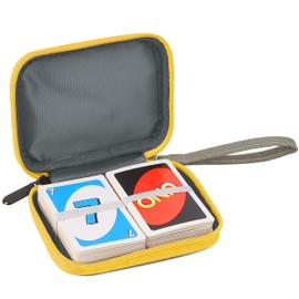 YSAGi Travel with UNO Pocket Compatible Card Game, Space for up to 150 Cards, Soft Cloth, Waterproof All-Round Protection, Compatible UNO Card for Outdoor Games or Camping (Yellow Green)