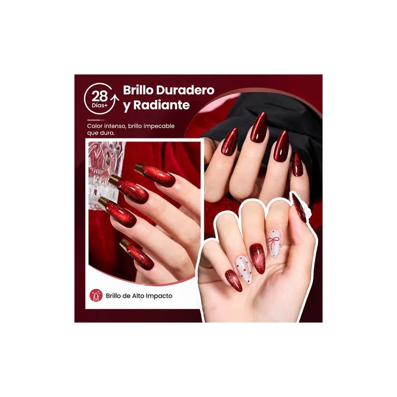 Esmaltes Uñas Gel Uñas Efecto Ojo Gato 3ddoble Iman,6 Uds