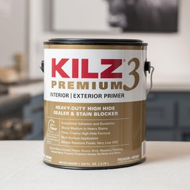 KILZ Premium High-Hide Stain Blocking Interior/Exterior Latex Primer/Sealer, White, 1-gallon,13041