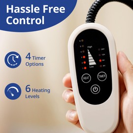 NICREW Large Dog Heating Pad, 35.4" x 23.6" Temperature Adjustable Heated Dog Bed with Auto Shut Off Timer, Indoor Pet Heated Bed Mat for Cats and Dogs