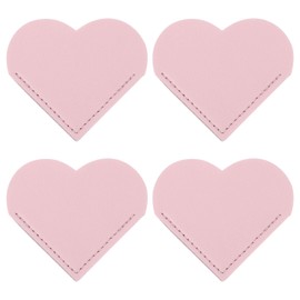 PATIKIL Corner Bookmarks, 4 Pack Heart Shape PU Leather Book Marks Page Markers Cute Page Clip for Men Women Teacher Reader Book Lover Writers, Pink