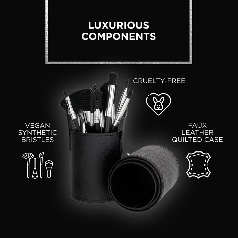 Pure Cosmetics 10 Piece Quilted Brush Set