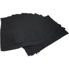 Yume Koubou Combed Color Hot Towel, Choose from 33 Colors, Made in Japan, Senshu Towel, 28 x 38 [Set of 10] (Jet Black)