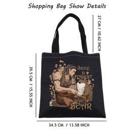 JTOUK SAVE A FOREST RIDE A BEAR NECKLINE HORROR GAME SHOPPING BAG GIFT GAMER, Bear27 Tote EU