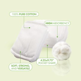 Intrinsics Cotton Pillowettes (80 Count) – 4.25x9.75 High Absorbency Cotton Pockets, Disposable and Soft Lint-Free Cotton Pads, Facial Rounds for Makeup Removal, Skincare, and Spa Treatments