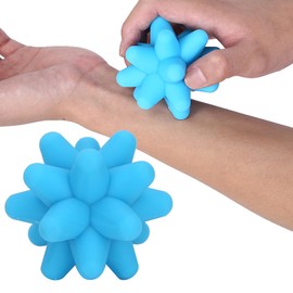 Fayelume 1PCS Spiky Massage Ball, 80 X 80 mm / 3.1 X 3.1 Inch Silicone Trigger Point Massage Ball, Blue Fascia Balls for Reaction Training, Massage