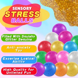 25Pcs Stress Balls for Adults, Sensory Toys Stress Ball, Squishy Toys Fidget Toys Stress Ball for Kids, Squishy Squeeze Ball Anxiety Relief Toys for Autistic,ADD,ADHD, Funny Stress Ball Gift