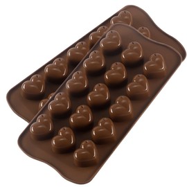 Silicone Heart Chocolate Mold, Candy Molds for Party, Wedding, Jelly, Heart Shaped Ice Cube, Pack of 2