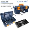 Anyyion 18-inch Tool Box with Removable Tray, Small Parts Box