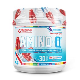 Beyond Yourself - Amino iQ² | Brain-Boosting Nootropic Complex & BCAAs | Intense Focus and Mental Clarity for Peak Performance | Zero Sugar, Zero Calories, Free from Artificial Additives | 40 Servings | Red White Boom