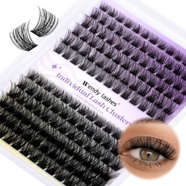 WENDY LASHES Cluster Lashes Individual Lash Extensions DIY Eyelashes C/D Curl Cluster Lash DIY Soft and Wispy Clusters Eyelashes Extensions Eyelash Clusters Extensions(Natural/Volume-0.07D,12-16mm Mixed)