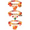 JERTOCLE 3Pack Thanksgiving Bracelets Beaded Stretch Fall Bracelets Pumpkin Turkey