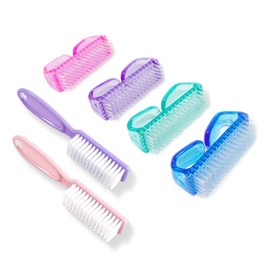 Qeedy 6 Pack Handle Grip Nail Cleaning Brush, Fingernail Brush Cleaner Scrub Brush Kit for Toes Shower and Women & Men & Pets (Color B)