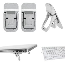YUXIANLB Keyboard Stand for Desktop, 2 PCS Computer Keyboard Stand for Desk, Portable Laptop Keyboard Stand Compatible with Pro/Air, Dell, Lenovo, HP and Other 10-17 Inches Laptop (Silver)