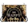 LYCGS 10X8ft 2024 Happy New Year Backdrop Black and Gold