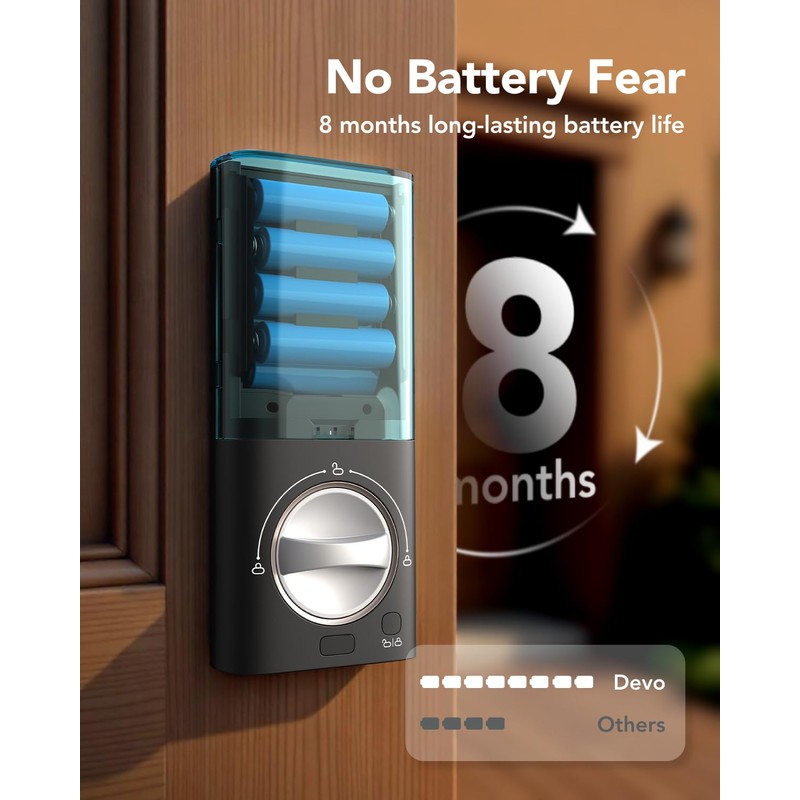 Devo G3 Door Lock for Front Door, 6 in 1