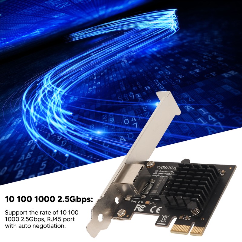 PCIe Ethernet Card 10 100 1000 2.5Gbps RJ45 Port Wake