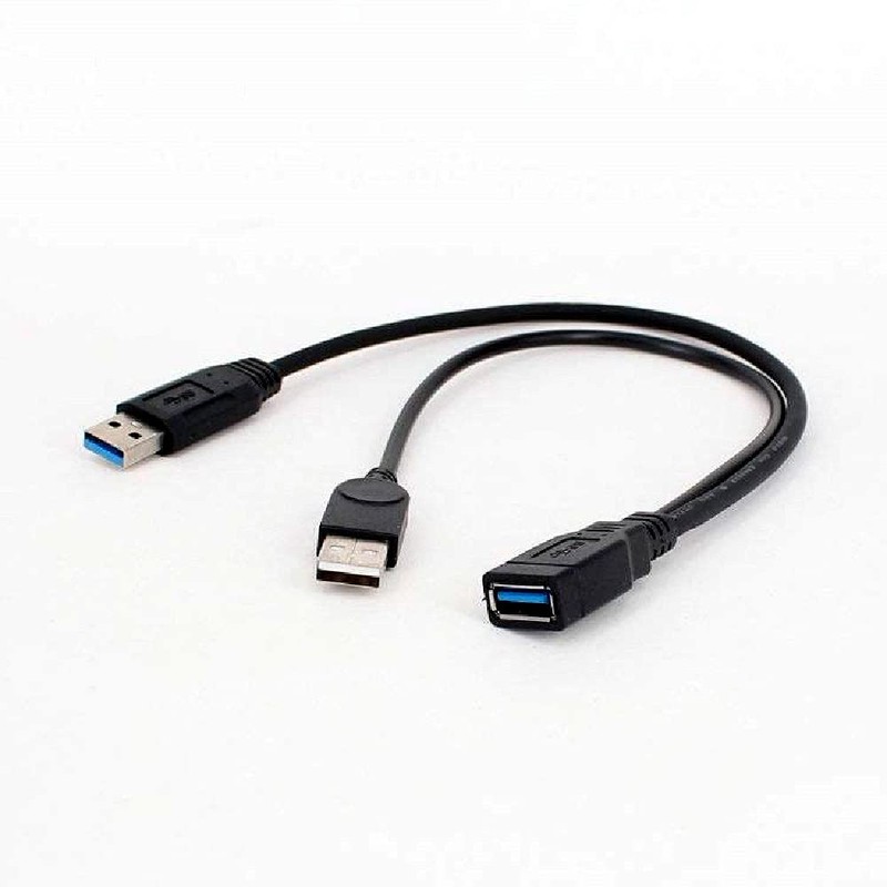 ALINNA Black USB 3.0 Female to Dual USB Male Extra