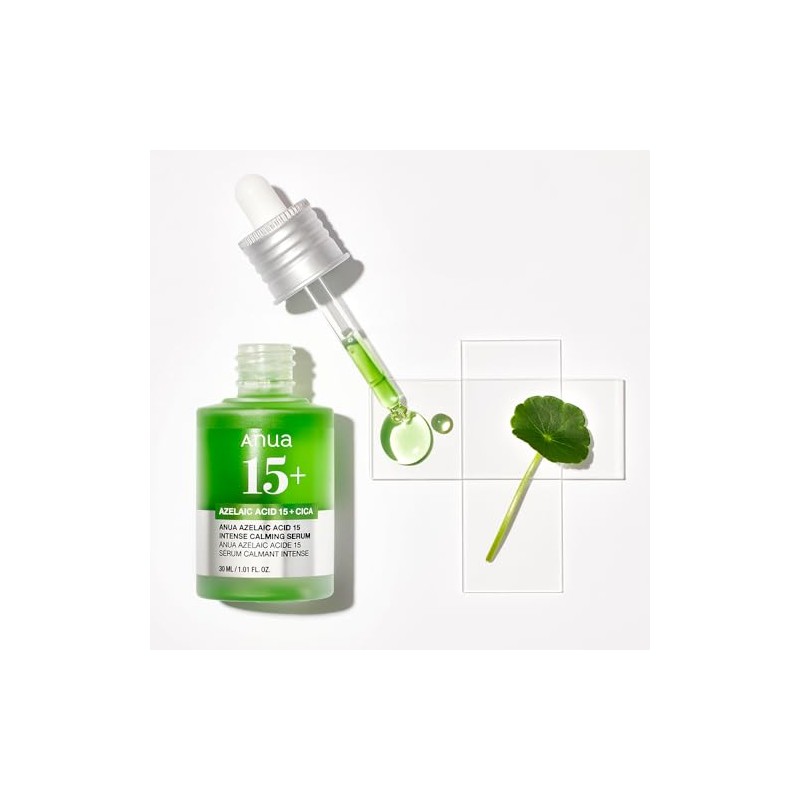 ANUA(アヌア)アゼライン酸15インテンスカーミングセラム30ml 美容液 油水分バランス 皮脂 毛穴ケア cica 高密度美容液 azelaic serum オイリー肌