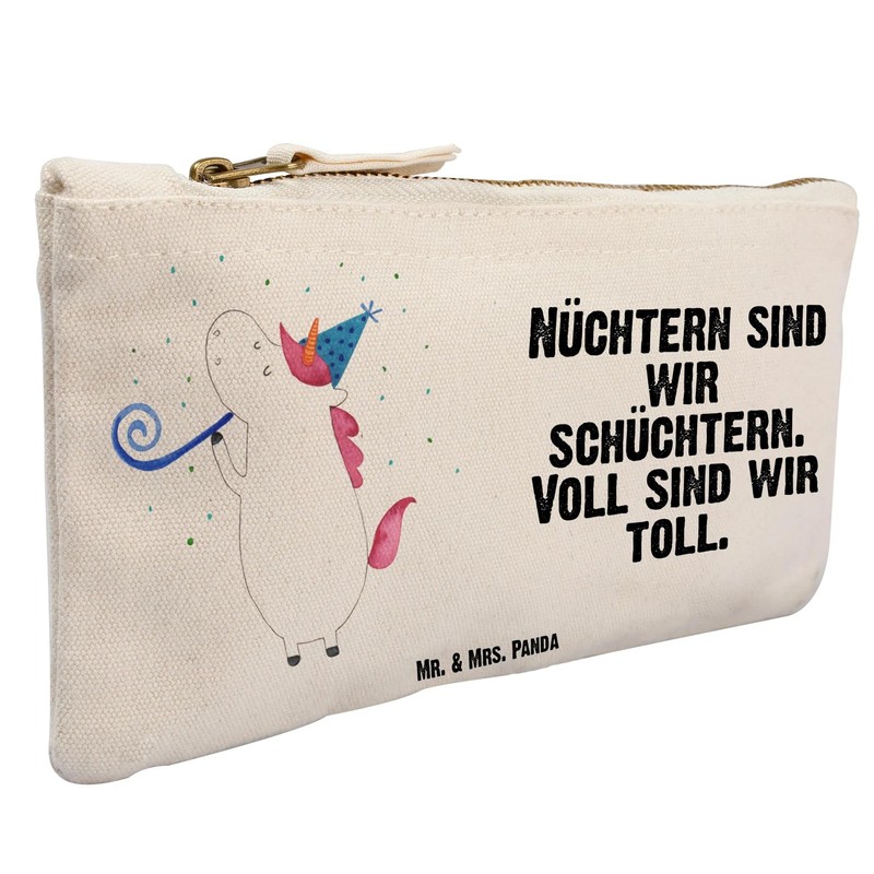 Mr. & Mrs. Panda Unicorn Party Makeup Bag, White, Hand