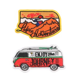 2pcs Vibrant Colored Outdoor Adventure Style Embroidered Cool Iron On/Sew On Patches