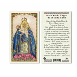 Oracion a la Virgen de la Candelaria Espanol Laminated Prayer Cards Pack of 25