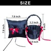 Black Flower Girl Basket and Ring Bearer Pillow Set, Red