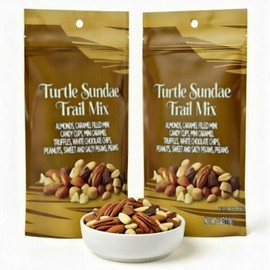 Turtle Sundae Nice Nut Trail Mix – Sweet & Salty Snack Mix with Almonds, Caramel Candy Cups, Truffles, White Chocolate Chips & Pecans – Nice 2 Pack (6oz Each, 12oz Total)