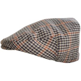 Hawkins Mens Tweed Country Flat Cap (60cm, Brown Square Check)