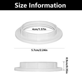 WQEDVN 6 PCS Lampshade Reducer Ring, Light Shade Adapter Rings, E27 Screw Collar Ring 40mm, Lampshade Adapter Rings, for Table Lamp, Ceiling Lights(White)