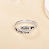 BEILIN Faith Hope Love Rings 925 Sterling Silver Adjustable Cross