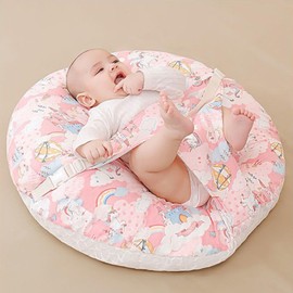 Eofnengsohio Baby Nursing Pillow for Breastfeeding Infant Feeding Pillow with Soft Removable Cover Ajustable & Portable for Baby (Pink, 60x55cm)