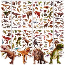 250+ Patterns Dinosaur Stickers for Kids, 12 Different Sheets, 3D Puffy Stickers for Crafting, Books, Dinosaurs Lover, Dinosaur Themed Party Favors