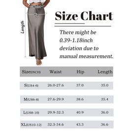 FEOYA Women's High Waisted Bodycon Skirt Wedding Satin Wrap Skirts A Line Y2K Skirt Silk Maxi Skirts Grey L