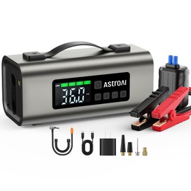 AstroAI Portable Car Battery Jump Starter with Air Compressor 2500A 150PSI 30W Quick Charger, 14800mAh Jump Box (7.5L Gas & 5.0L Diesel) 12V Jump Box with Booster, LED Light, Jumper Cables