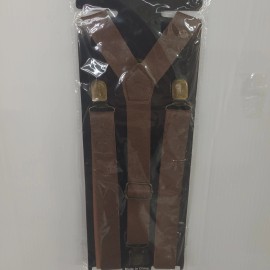 Jacobson's Men Women Clip-on Suspenders Steampunk Brown Pleather