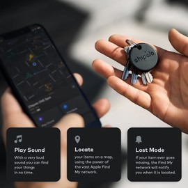 Chipolo ONE Spot - 4 Pack - Finder, Bluetooth Tracker - Works with The Apple Find My app (only for iOS) (Almost Black)