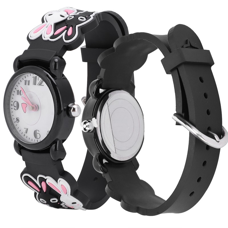 Quartz Watch Rabbit Cartoon 3ATM Waterproof Silicone Strap Lovely for