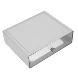 Ciieeo Single Grid Drawer Storage Organizer Box for Daily Sundries Management Stackable Desktop Storage for Cosmetics Office Supplies and Items Transparent Grey Design