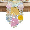 Joyfol Day Easter Checkered Bunny Table Runner, Cutwork Embroidered Plaid