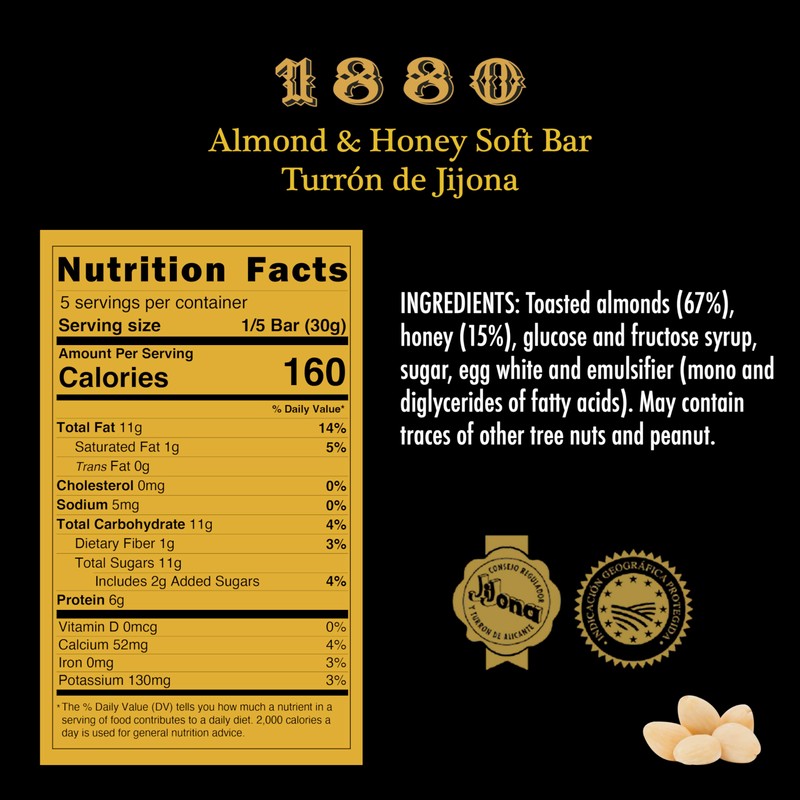 Turrón 1880 Jijona – Traditional Soft Spanish Nougat Made with