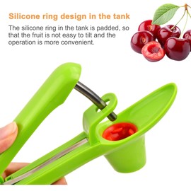 Hoxfly Cherry Pitter Tool, Cherry Pitter Corer, Olive Corer, Quick Coring, One-Handed Operation, Easy to Clean, for Cherries, Jujubes, Red Dates, Hawthorn (Green)