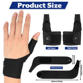 MeiHongJiaYe 1 Pair of Thumb Brace Right & Left, Wrist Support Splint, Thumb Orthosis Right Left, Elastic Thumb Wrist Splint Hand Wraps for Wrist Sports Stabilisation (Black)