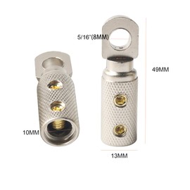 4 Gauge Wire Terminal Connector 5/16 Ring Wiring Terminals 4AWG Power Wire Lugs with Heat Shrink Tube Set (4PCS)