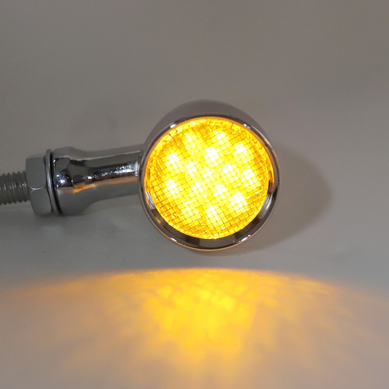 2Pcs Motorcycle Turn Signal Lamp Brake Light Vintage Grille Modification