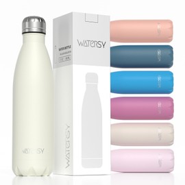 WATERSY Stainless Steel Water Bottle, 500 ml, Thermos Flask, Children, BPA-Free Thermal Drinking Bottles, Cold and Warm, Leak-Proof Water Bottle, Metal, Water Bottle, Double-Walled Sports for Gym