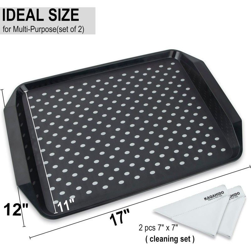 KAQAHIDO Large Non Slip Serving Tray with Grippy Dots, TV