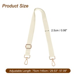 sourcing map Wide Shoulder Strap, 2.5cm Adjustable Purse Strap Replacement Crossbody Strap for Shoulder Bag Handbag, Beige, Light Gold Pull Core Buckle