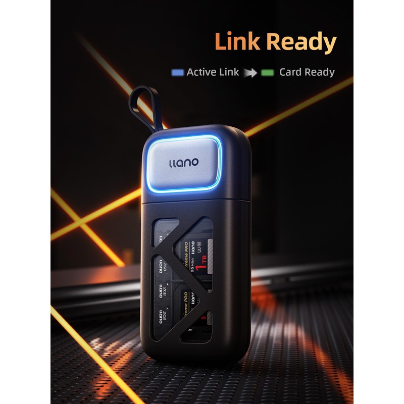 llano Portable USB 3.0 Memory Card Reader Waterproof Shockproof Compact